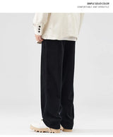 corduroy pants mens fashion loose casual straight large size wide leg baggy trousers office man commuter business corduroy pant unique default style 2181
