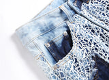 fashion stars patchwork mesh denim jeans new casual slim fit biker trousers skinny jeans men streetwear hip hop pants joggers unique joggers style 327