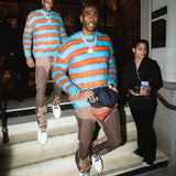 oversized flame jumper with bold print, ideal for photo-ready Y2K streetwear layering, street fashion menswear trend for seas