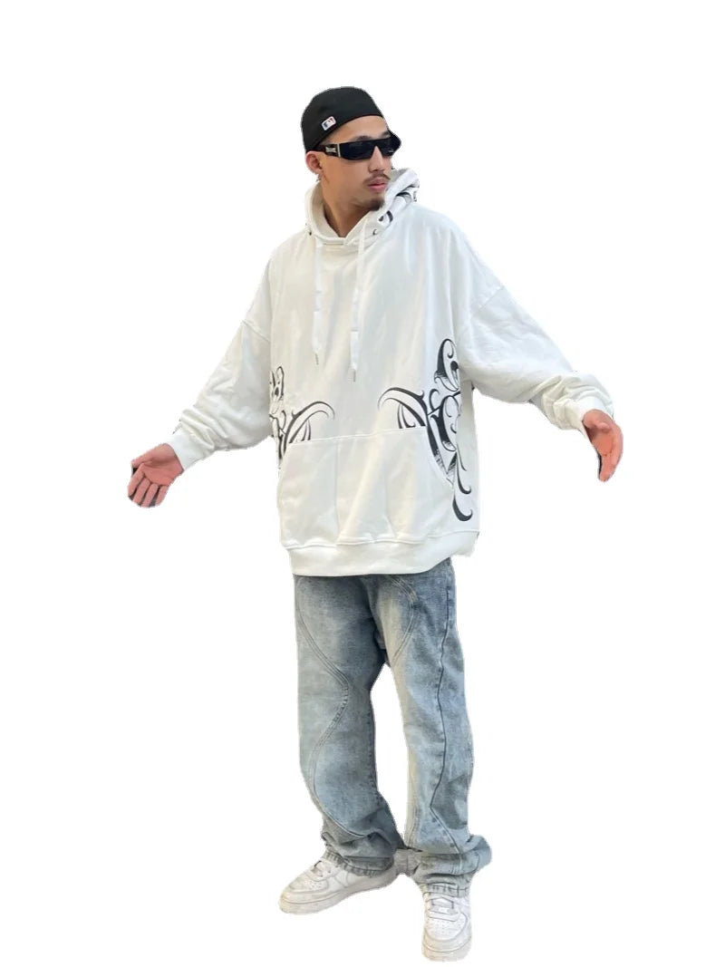 vaporwave chrome print featuring mens harajuku printed hoodie sweatshirt unisex casual streetwear long sleeve hooded tops pullovers loose hip hop hipster hoodies