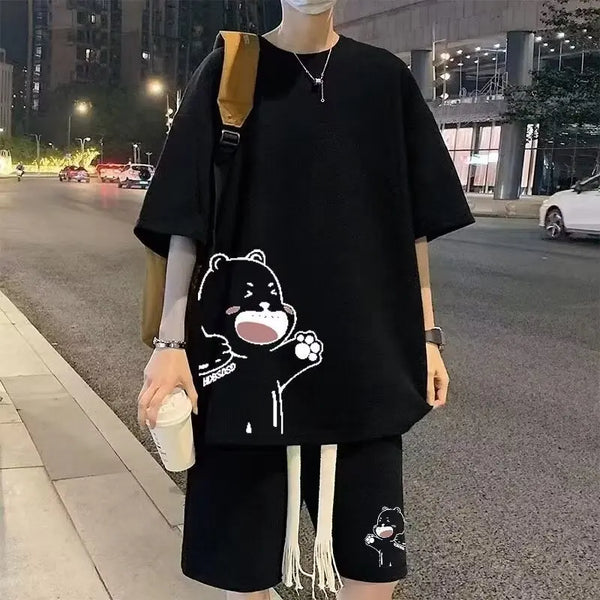 Trapwear Graphic tee – Summer Man Tracksuit Japan Cartoon Streetwear Hip Hop Rock C