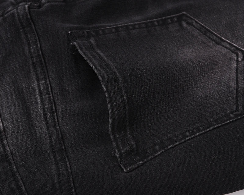 distressed hole ripped washed jeans pants for men straight retro streetwear baggy denim trousers frayed casual hip hop jean unique jeans style 226