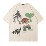 Anime Aesthetic print tee – 2023 Hip Hop Original Hand Painted Cartoon T Shirts Mens Coo