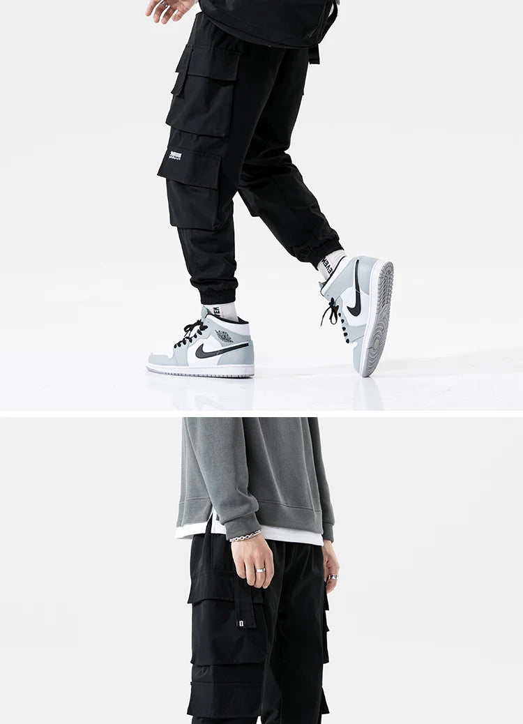 streetwear mens hip hop jogging pants casual men trousers big size loose sweatpants male 2023 new multi pocket harem pants 5xl unique joggers style 2895
