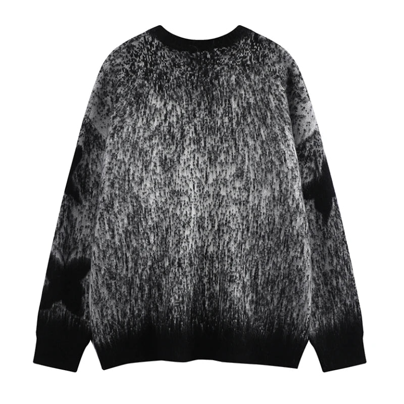 grunge pullover streetwear, modern knitwear, cozy fashion fit, stylish street outfit, modern aesthetic appeal