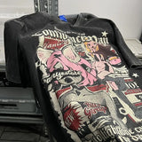 Trapwear Broken heart – Trendy Brand American Retro Anime Print Washed And Distresse