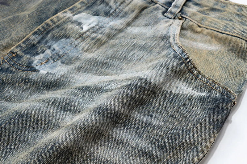 graffiti handdrawn damaged wash baggy jeans for men and women straight streetwear y2k denim trousers pantalones hombre cargos unique cargo style 1315
