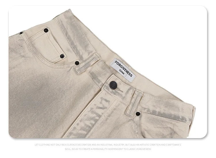 graffiti ink paint print straight pants unique default style 1233