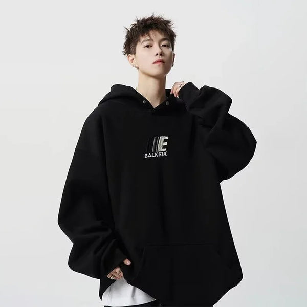 Casual Cotton Street Sweater – 2025 New In Fleece Letter Embroidered Hooded Sweatshirts For Men High Street Fashion Oversize Hoodies Winter Y2K Vintage Hoody | Zip Knit Drop #244