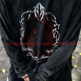 Y2k Oversized shirt – Autumn Vintage Long Sleeve T Shirt Heavy American West Coast