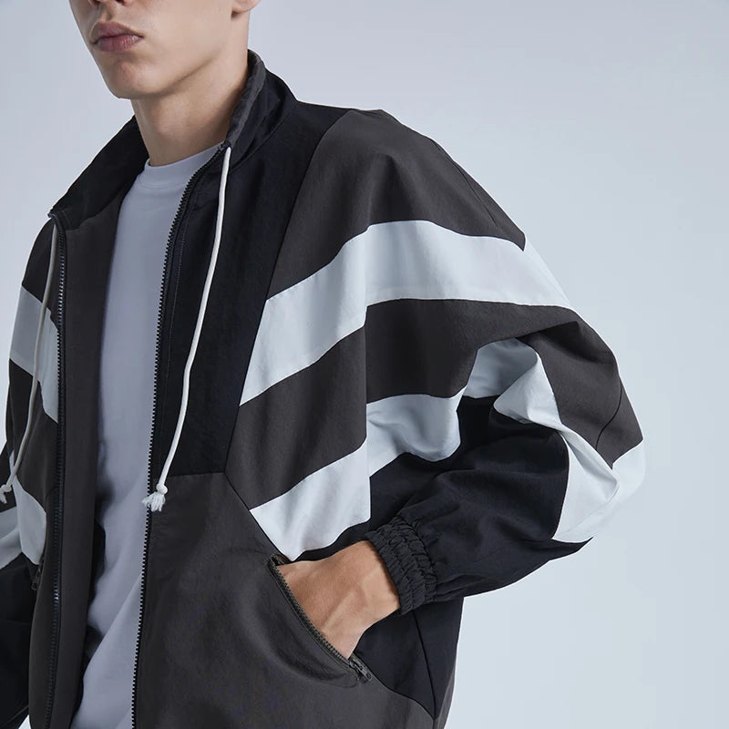 Oversized graffiti windbreaker bomber minimalist quilted