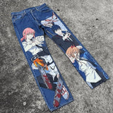 harajuku japanese anime style streetwear y2k jeans for men wide trouser graphic new women high waist jeans wide leg jeans pants unique jeans style 4999