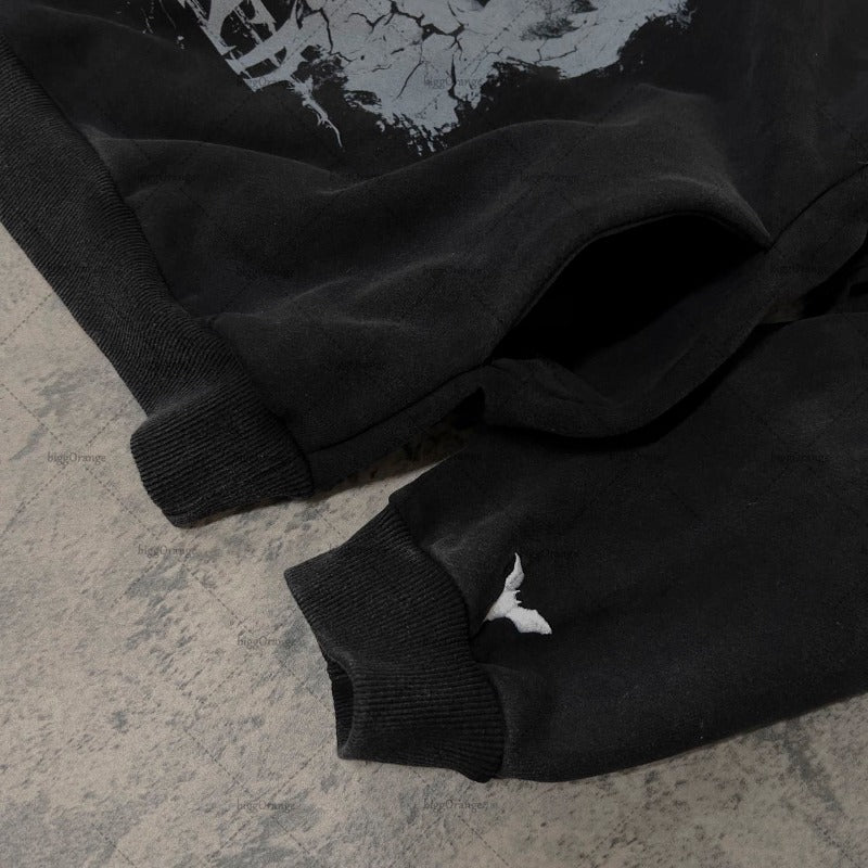 grunge knit sweater with heavyweight fabric, layered urban look for cold weather, street fashion menswear trend for seasonal 