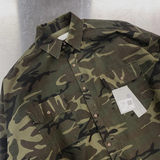Undermycar High Street Trendy Brand High Quality Extra Large Washed and Worn Dark Checker Patch Camo Shirt