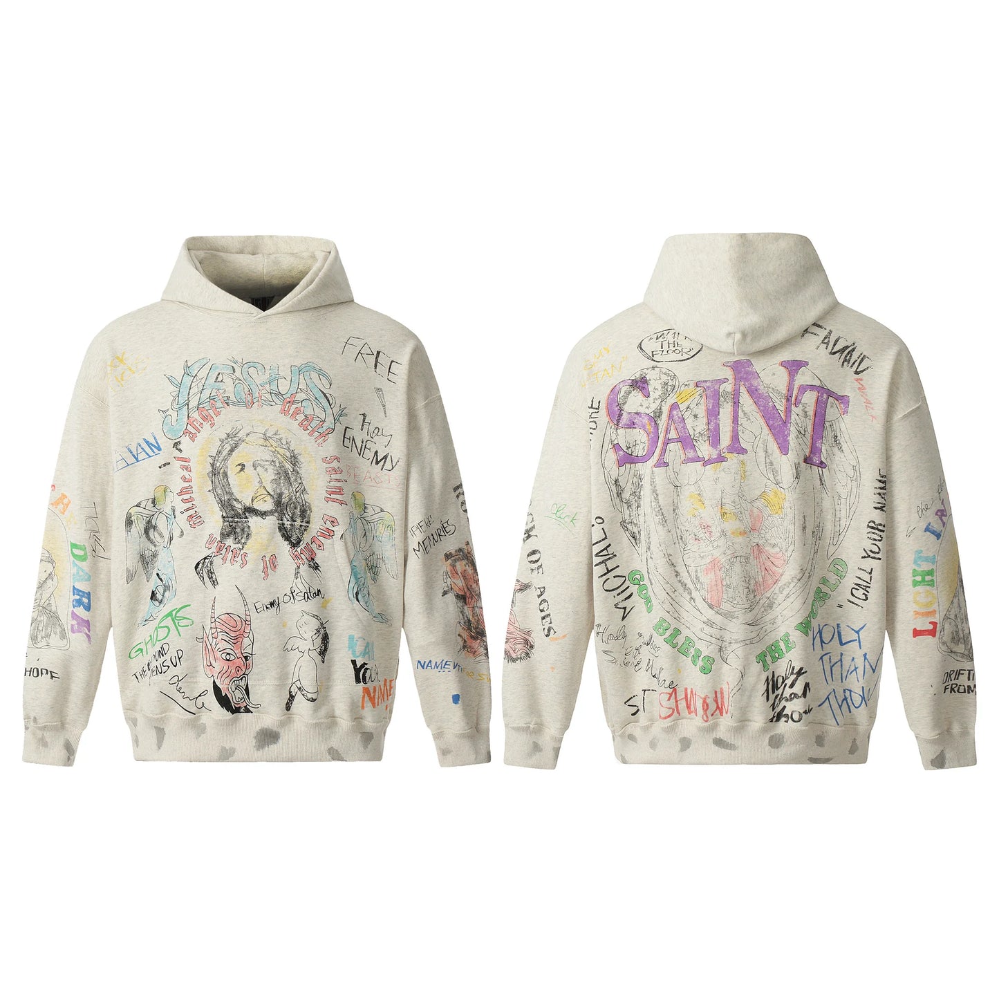 Dark aesthetic hoodie with witchcraft-inspired graphics