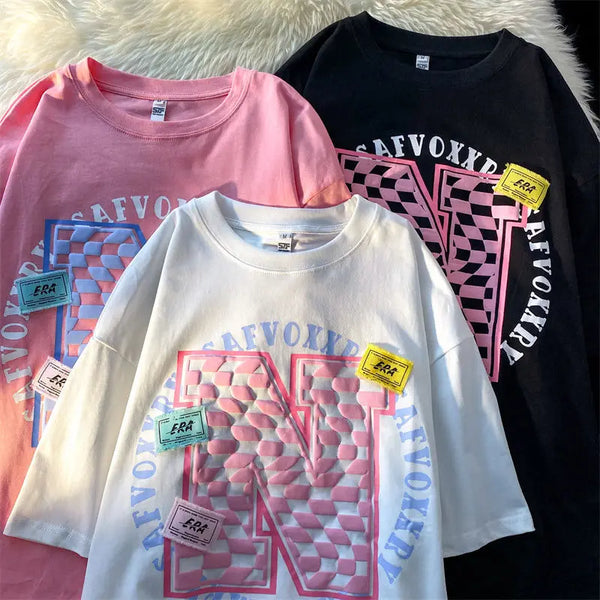 Sadcore Aesthetic print tee – Hip Hop Sweet Girl Kawaii T Shirts 100 Cotton High Street T