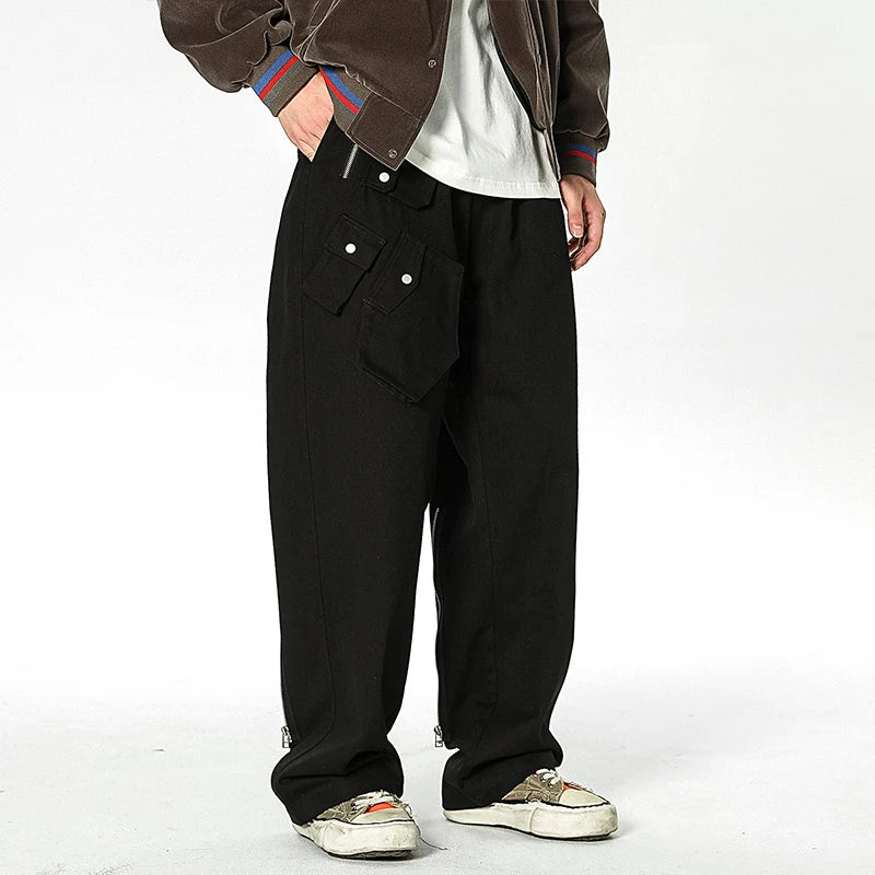 men streetwear fashion loose casual wide leg techwear cargo pants track trousers women harem trousers joggers sweatpants unique joggers style 934
