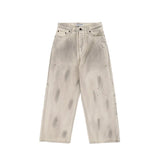 graffiti ink paint print straight pants menswear bottoms