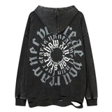 Y2K oversized shirt featuring fashion letter printed hoodie hip hop retro washed bottom ripped sweatshirt streetwear men hooded warm fleece loose tops hoodies