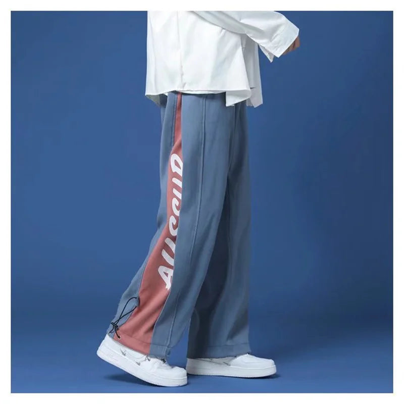mens graphic printed sweatpants 2024 autumn hip hop fashion drawstring trousers casual loose male streetwear leggings pants unique joggers style 1286