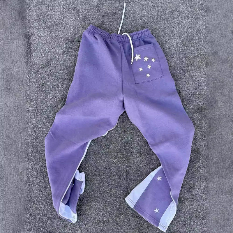 2024 y2k long sleeved foam printed pullover hoodie sweatshirt and pants two piece streetwear trendy wear dark vintage casual relaxed fit trousers
