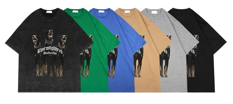 Sadcore Oversized shirt – Harajuku T Shirt Mens 2023 Summer Dog Letter Printed Vintage