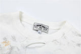sssaint Louis Vintage Dirty Worn Distressed Cross Print High-Street Graffiti Long Sleeve T Shirt Pullover Summer