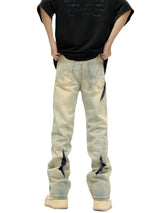 irregular graffiti prtinted denim jean pants casual distressed washed biker jeans hip hop streetwear y2k mens straight joggers casual joggers