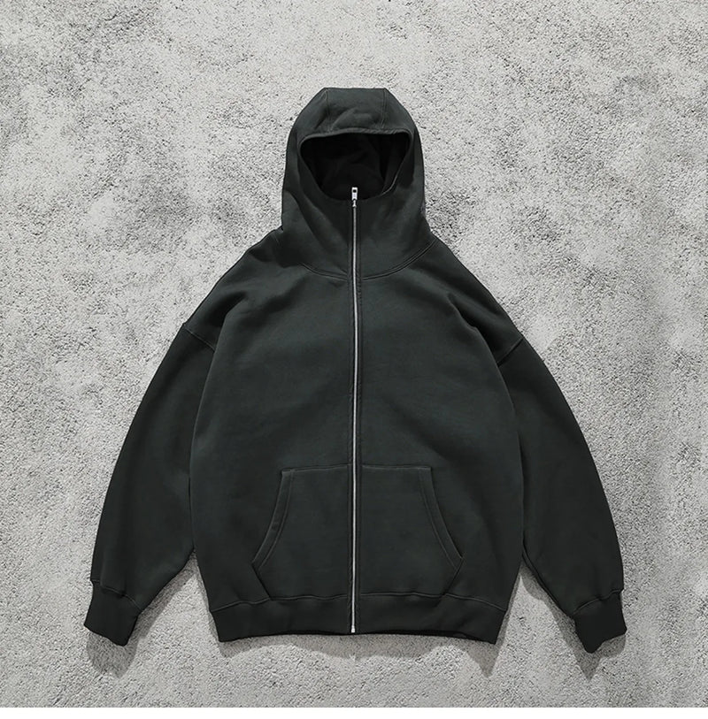 vaporwave angelcore design featuring streetwear solid color ninja zipper hoodies mens fleece turtleneck cardigan outdoor oversized hoody plus velvet charge coat