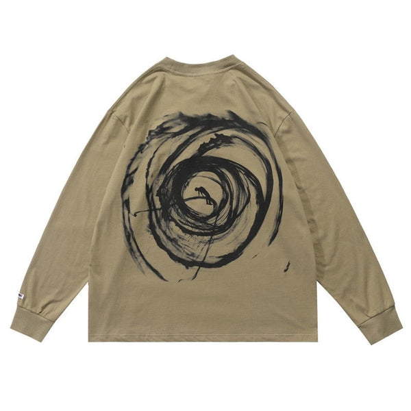 "Black Circle" Unisex Men Women Streetwear Graphic Sweatshirt Daulet Apparel