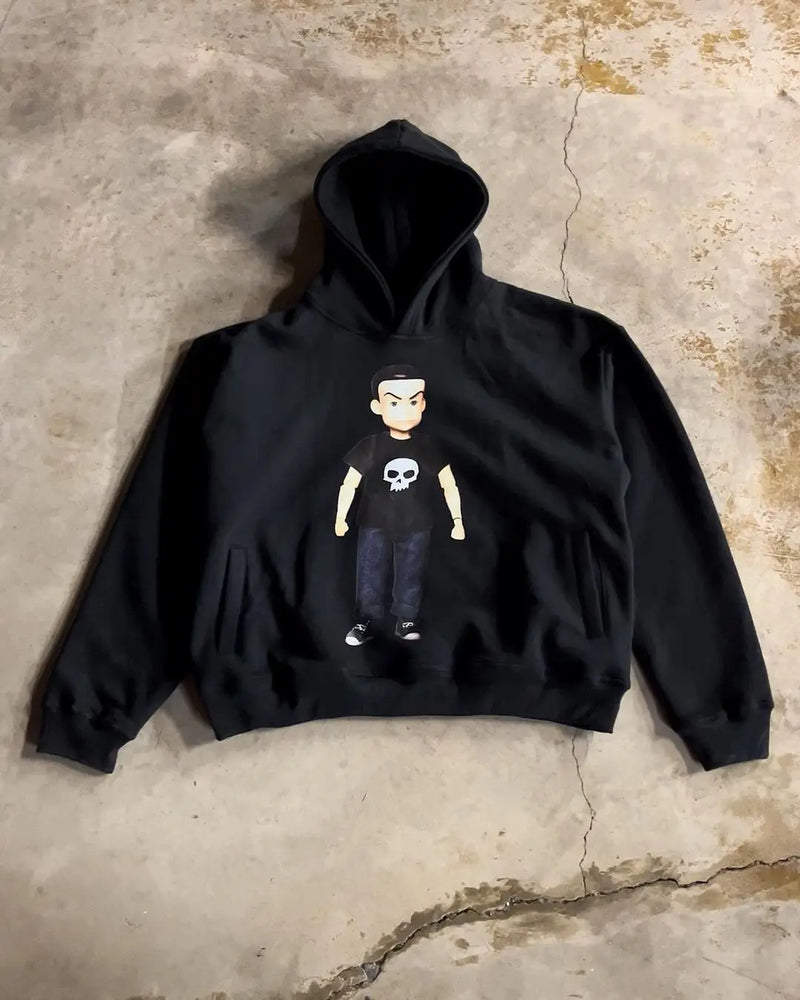 Glitchcore Fashion – Harajuku New Grunge Oversized Sweatshirt Trend Printing Hood – Streetwear Fashion for Men & Women