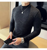 Cyberpunk Crying character – Semi Turtleneck Stretch Slim Fit T Shirt Men Long Sleeve Thi