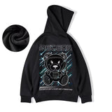 Meteor Bear Graphic Hoodies Oversized Men's Streetwear Hooded Sweatshirt