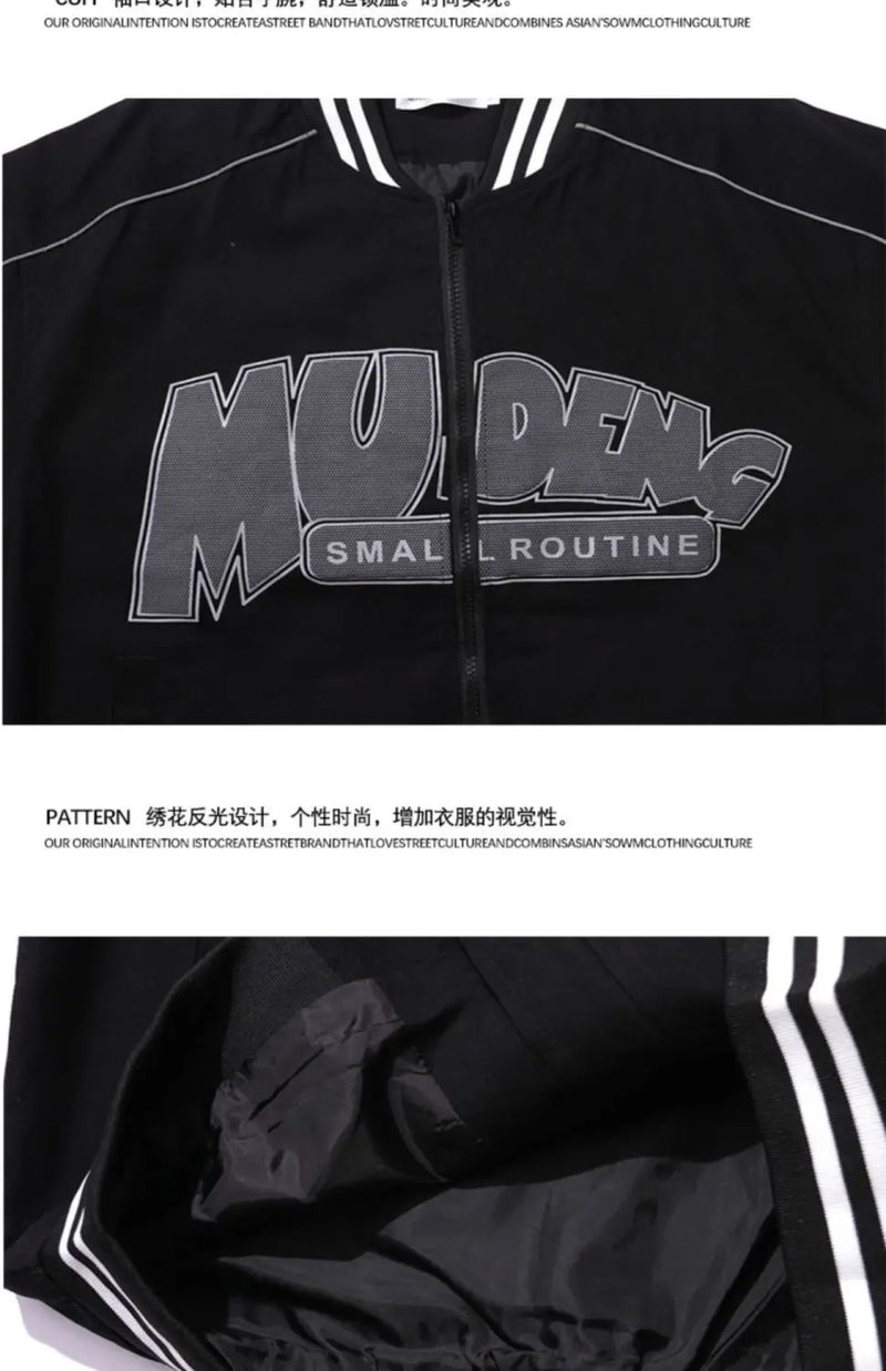 2024 New Autumn Clothing Korean Y2K Retro Letter Print Couple Baseball Uniforms Men Women Ins Loose Hip-Hop Personalized Jackets