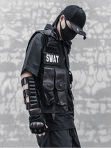 casual layering jacket featuring hip hop sleeveless vests adjustment cargo waistcoat with pockets zipper military jacket fashion streetwear mens tactical vests design – premium quality jacket for men