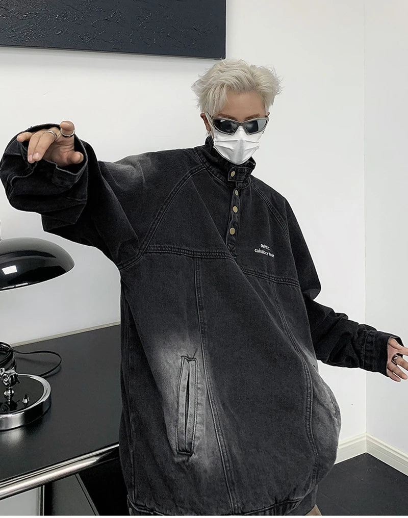 Harajuku Y2K Black Pullover Hoodie Vintage Punk Men Casual Hoodie Amer
