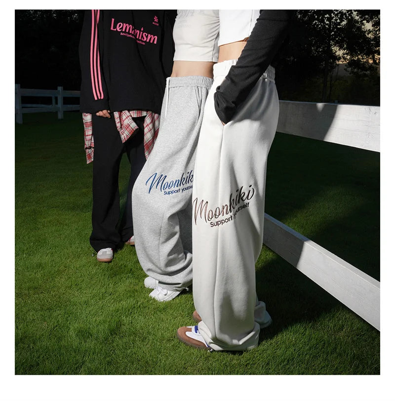 american fashion letter hip hop wide leg pants mens y2k streetwear baggy straight pantalones hombre new gym sports trousers unique default style 525