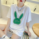 Gothic Aesthetic print tee – New Luxury Sweet Girl Giraffe Diamonds Crystals T Shirts Kor