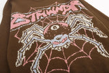 mens hip hop sweater spider knitted pullover o neck jumper fashion punk streetwear harajuku y2k jumpers casual loose sweaters aesthetic street look hoodie, streetwear fashion hoodie, trendy hip hop style outerwear