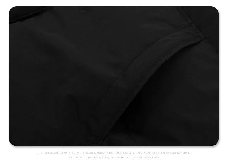 2024AW windproof warm turtleneck slant cut pocket detachable hooded cotton suit