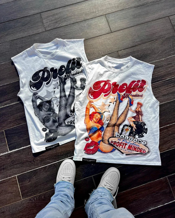 Hip Hop Fashion Casual Tee Short Sleeved Sleeveless Harajuku T Shirt Punk Loose T shirts Women Y2k Trend Tops Aesthetic Clothes