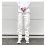 high street white knee pleated vertical stripe elastic fit skinny jeans male casual small leg jeans pants slim mens clothing unique jeans style 3658