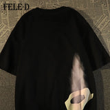 Glitchcore Graphic tee – American Retro High Street Angel Short Sleeved T Shirt For M