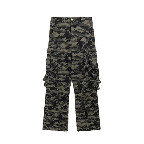 men patchwork camouflage cargo pants streetwear side pockets harajuku joggers unisex hip hop baggy loose straight flare trousers unique joggers style 2834
