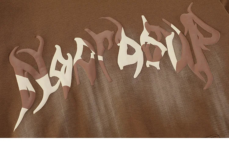2023 Hip Hop Streetwear Hoodie Sweatshirt Letters Bubble Printing Hood