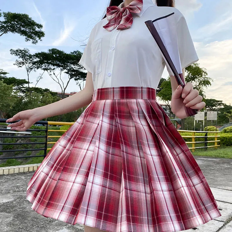 Jk Uniforms Gyaru School Uniform for Girl Student Pleated Skirt Uniform Set Women Short Sleeve Bow Tie Seifuku Japanese Style