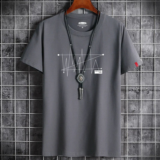 New Hotselling Summer Cotton Trend Print Round Neck Casual Tops T-Shirt