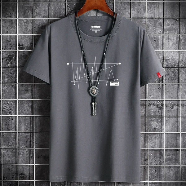 New Hotselling Summer Cotton Trend Print Round Neck Casual Tops T-Shirt