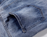 front long striped washed blue jeans for men and women high street solid baggy casual carg pants oversized loose denim trousers unique jeans style 5277