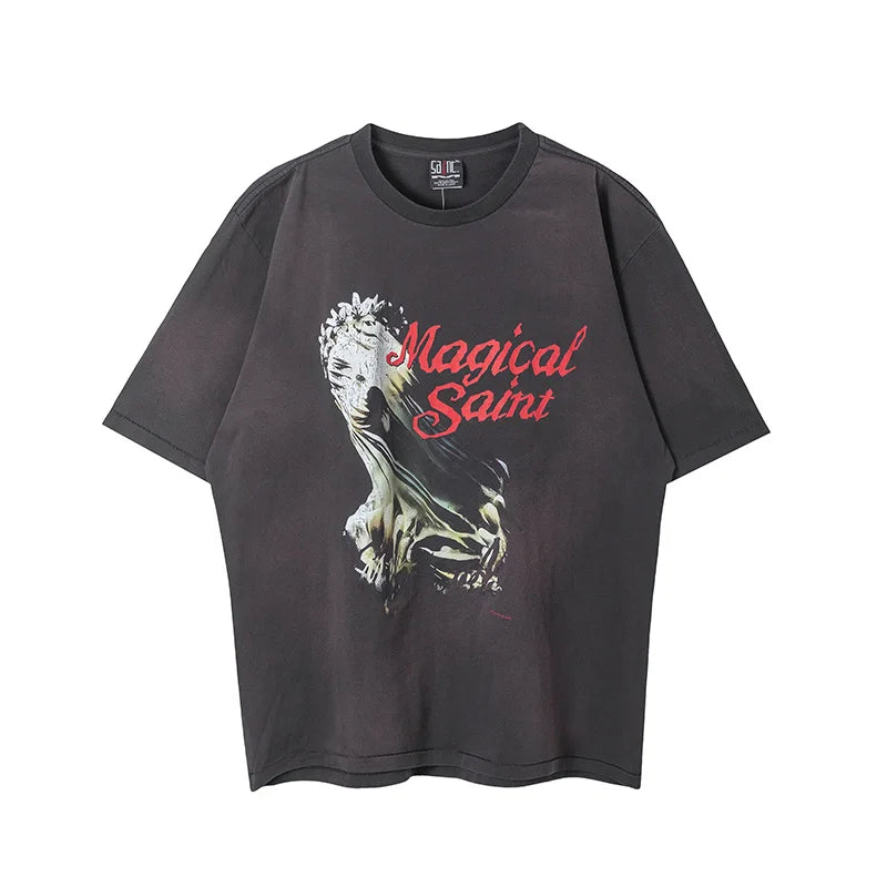 Vaporwave Streetwear – New Saint T Shirts Men Woman High Quality Casual Loose Angel – Urban Streetwear for Men & Women